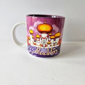 Vtg Disney ALADDIN Coffee Mug Cup - 12oz Made in Japan Genie Purple Inside